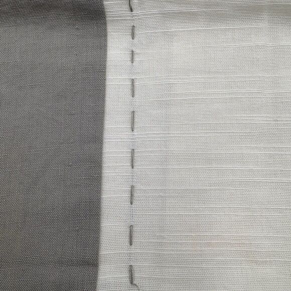 BALLARD DESIGNS LINEN GREY & WHITE CLASSIC (2) STANDARD PILLOW SHAMS 20X26 - Picture 6 of 7